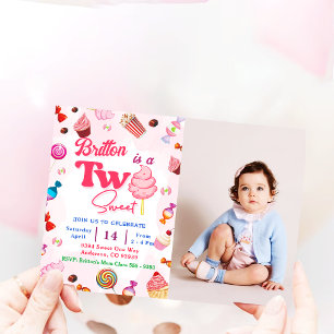 Invitation Fille Anniversaire Bonbon Deux Soirées Douces