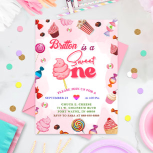 Invitation Fille Anniversaire Candy Sweet Une fête