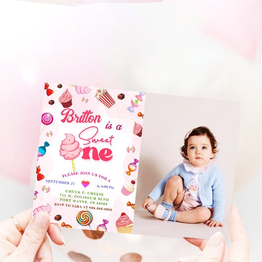 Invitation Fille Anniversaire Candy Sweet Une fête
