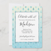 Invitation Fille Aqua Glam Ombre ananas tropiques (Devant)