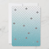 Invitation Fille Aqua Parties scintillant Argent Étincelle Si (Dos)