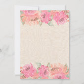 Invitation Fille Aquarelle Bébé Ours Bois Floral (Dos)