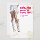 Invitation Fille Aquarelle Filles Galentines (Dos)