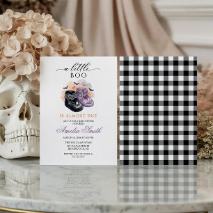 Invitation Fille Aquarelle Halloween Baby Shower Little Boo