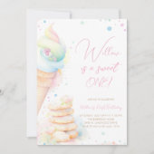 Invitation Fille Aquarelle Sweet un premier anniversaire (Devant)