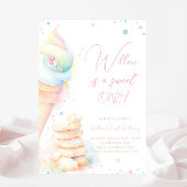Invitation Fille Aquarelle Sweet un premier anniversaire