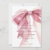 Invitation Fille Arc-en-ciel Rose Bébé Shower (Devant)