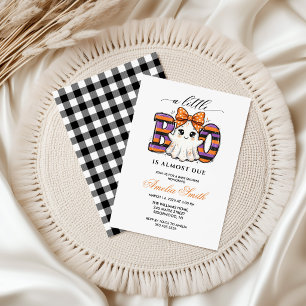 Invitation Fille arc Fantôme Halloween Baby Shower Little Boo