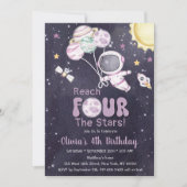 Invitation Fille astronaute de l'espace extra-atmosphérique Q (Devant)