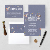 Invitation Fille astronaute espace anniversaire