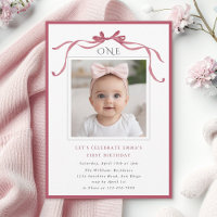 Fille au nœud rose blush profond Photo d'anniversa