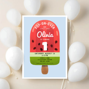 Invitation Fille au Popsicle de Melon Mignon pour son Premier