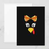 Invitation Fille au visage de dinde Rétro Arc Friendsgiving T (Devant / Derrière)