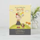 Invitation Fille aux Ballons (Debout devant)