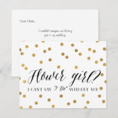 Invitation Fille aux fleurs en confettis | Demoiselle d'honne (Devant / Derrière)