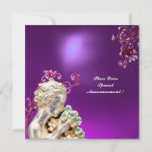 Invitation FILLE AUX FLEURS ,Rose Violet Améthyste (Dos)