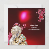 Invitation FILLE AUX FLEURS , Rouge Bourgogne Rubis (Dos)