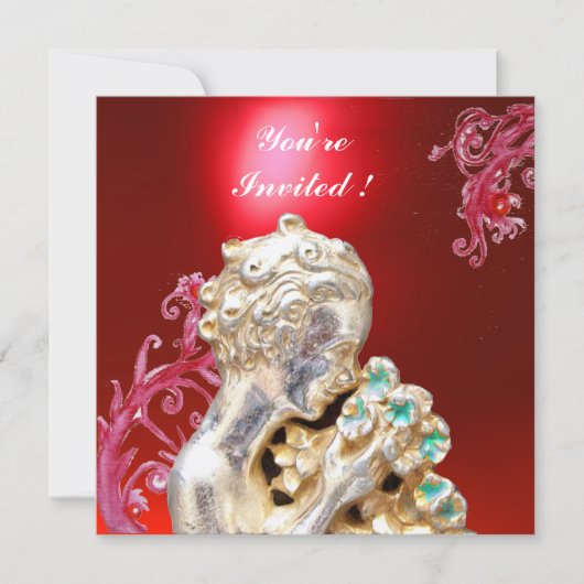 Invitation FILLE AUX FLEURS, Rubis rouge (Devant)