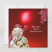 Invitation FILLE AUX FLEURS, Rubis rouge (Dos)