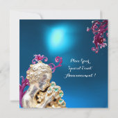 Invitation FILLE AUX FLEURS, Saphir Bleu (Dos)