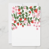 Invitation Fille aux fraises 1er anniversaire  (Dos)