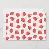 Invitation Fille aux fraises roses Photo Berry 1er anniversai (Dos)