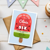 Invitation Fille aux Popsicles de Melon Mignon pour son Sixiè