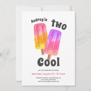 Invitation Fille aux sucettes roses 2e anniversaire
