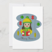 Invitation Fille avec boîte cadeau de Noël (Dos)