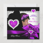 Invitation Fille Baby shower afro-américaine de princesse vio (Devant)
