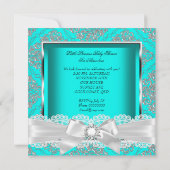 Invitation Fille Baby shower afro-américaine Turquoise (Dos)