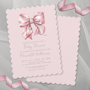 Invitation Fille Baby Shower Arc-en-ciel Aquarelle Rose
