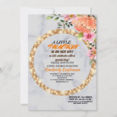 Invitation Fille Baby shower Automne Citrouille Rustique Burl (Devant)