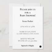 Invitation Fille Baby shower avec des flocons de neige roses (Dos)