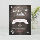 Invitation Fille Baby shower aventure rustique (Debout devant)