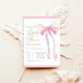 Invitation Fille Baby shower Bow