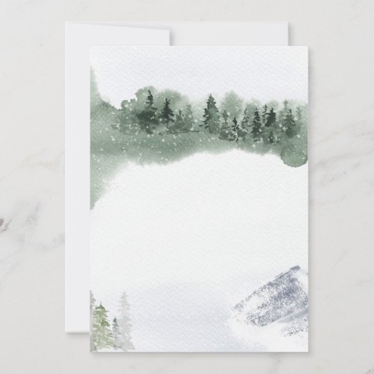 Invitation Fille Baby shower cerf Bois d'hiver (Dos)