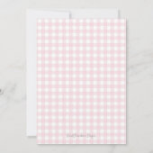 Invitation Fille Baby shower de ferme En vichy rose (Dos)