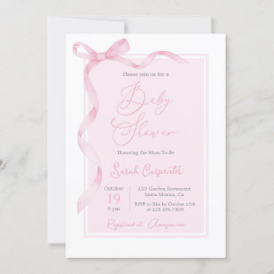 Invitation Fille Baby shower de la ceinture rose