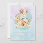 Invitation Fille Baby shower de Mermaid sous le Turquoise de (Devant)
