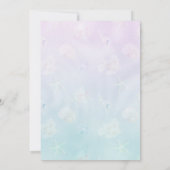 Invitation Fille Baby shower de Mermaid sous le Turquoise de (Dos)