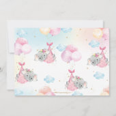 Invitation Fille Baby shower des ballons d'éléphants géants (Dos)