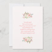 Invitation Fille Baby shower Eléphant rose pâle (Dos)