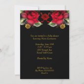 Invitation Fille Baby shower ethnique Rose rouge (Dos)