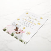 Invitation Fille Baby shower Foil (Rotation)