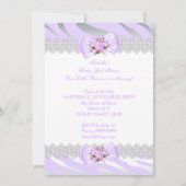 Invitation Fille Baby shower Lilac Zebra Lace Ethnique (Dos)