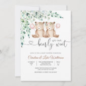 Invitation Fille Baby Shower Ours (Devant)