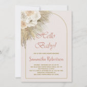 Invitation Fille Baby shower Pampas Grass Boho Floral Photo (Devant)