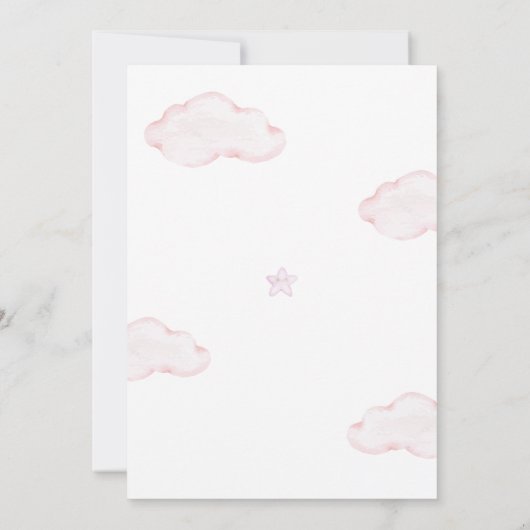 Invitation Fille Baby shower par courrier Longue distance Ted (Dos)