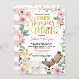 Invitation Fille Baby shower par la poste Pandemic Woodland A